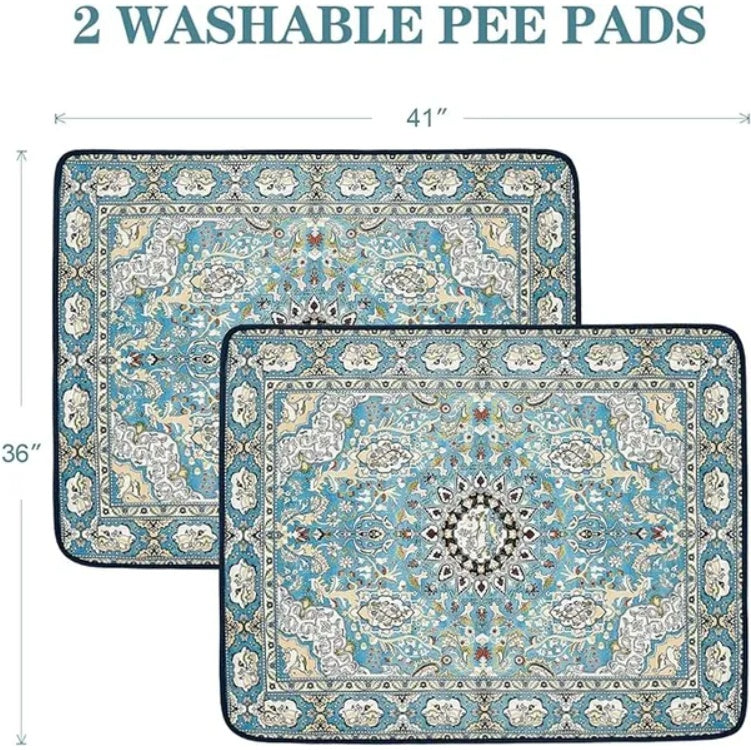 Qeils Washable Pee Pads For Dogs, 2 Pack Reusable Puppy Pads 36x41 Super Absorbent Leakproof Dog Training Pads, Non-Slip Potty Pads For Floor, Crate, Couch, Whelping Pads Litter Mat Pet Supplies