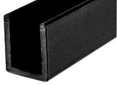 Brixwell SDCD38BL-CCP48-XCP10 Black 3/8" Fixed Panel Shower Door Deep U-Channel