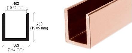 Brixwell SDCD38PC0-CCP12-XCP5 Polished Copper 3/8" Fixed Panel Shower Door Deep