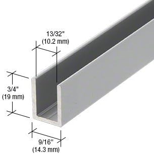 Brixwell SDCD38A-XCP50 Satin Anodized 3/8" Fixed Panel Shower Door Deep
