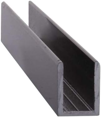 Brixwell SDCD38BL-CCP36-XCP25 Black 3/8" Fixed Panel Shower Door Deep U-Channel