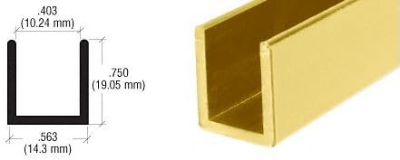 Brixwell SDCD38BGA-CCP36-XCP5 Brite Gold Anodized 3/8" Fixed Panel Shower Door