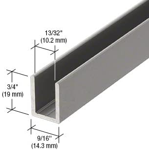 Brixwell SDCD38AB-CCP24-XCP5 Brushed Anodized 3/8" Fixed Panel Shower Door Deep