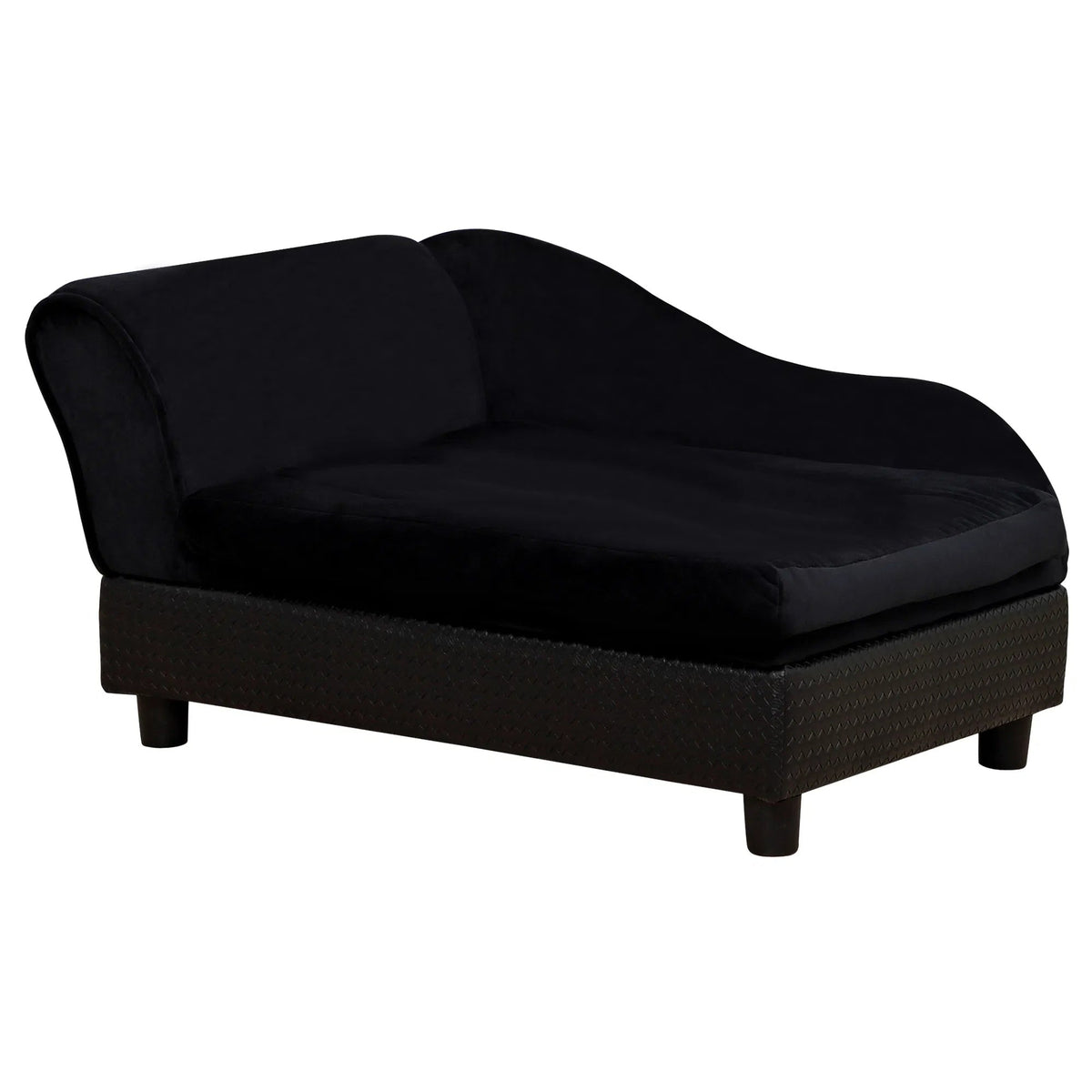 Luxury Dog Bed For Small Dogs, Hidden Storage, 3 In Foam Cushion, Modern Pet Sofa, Black