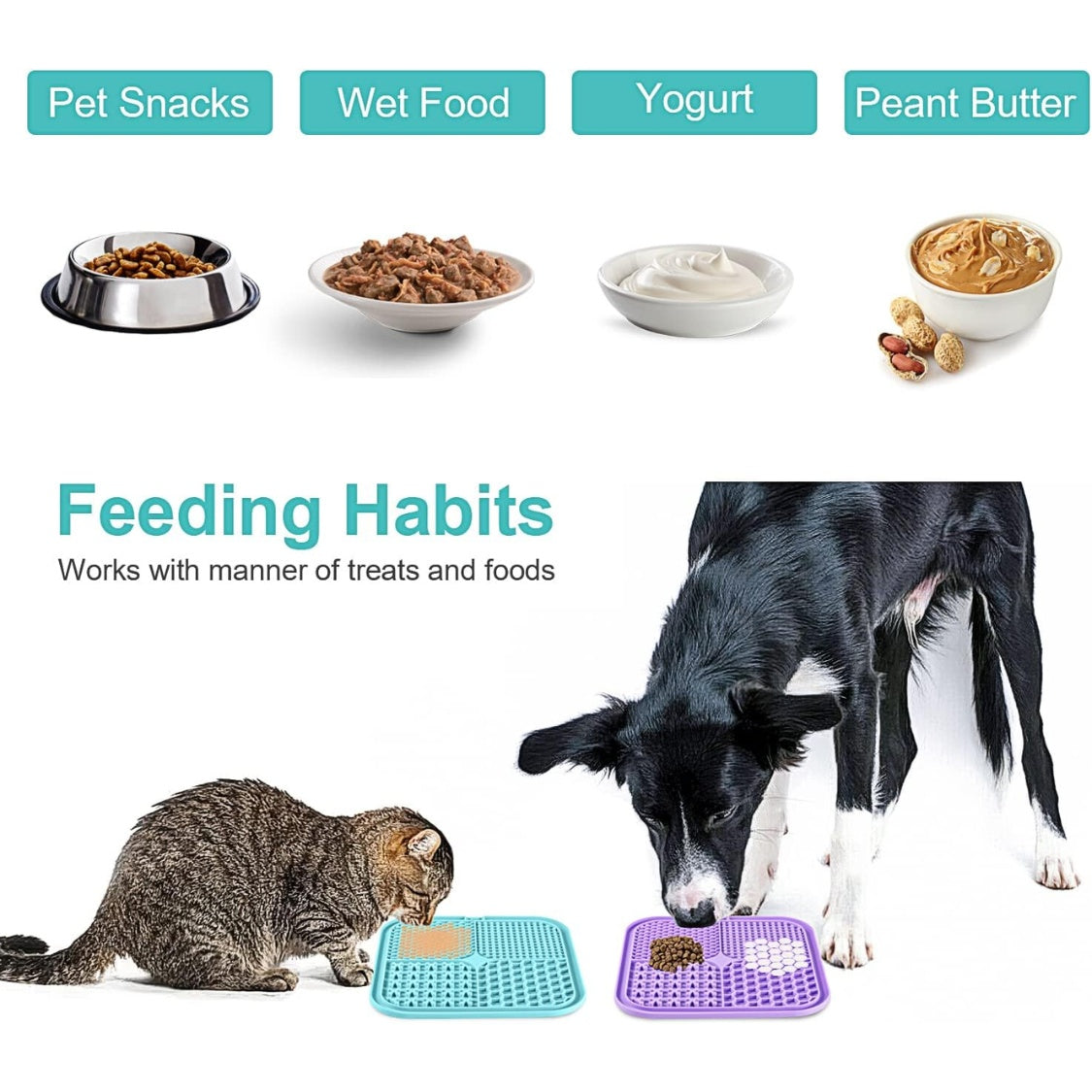 Lick Mat For Dogs Cats 2 Pack, Slow Feeder Licking Pad With Suction Cups For For Anxiety Relief And Boredom Reducer, Perfect For Bathing Grooming