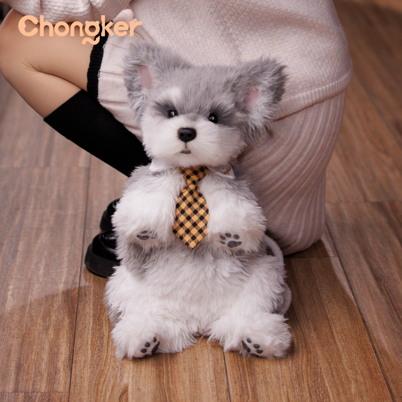 Schnauzer Backpack – Plush Dog Bag for Puppy Lovers & Kids