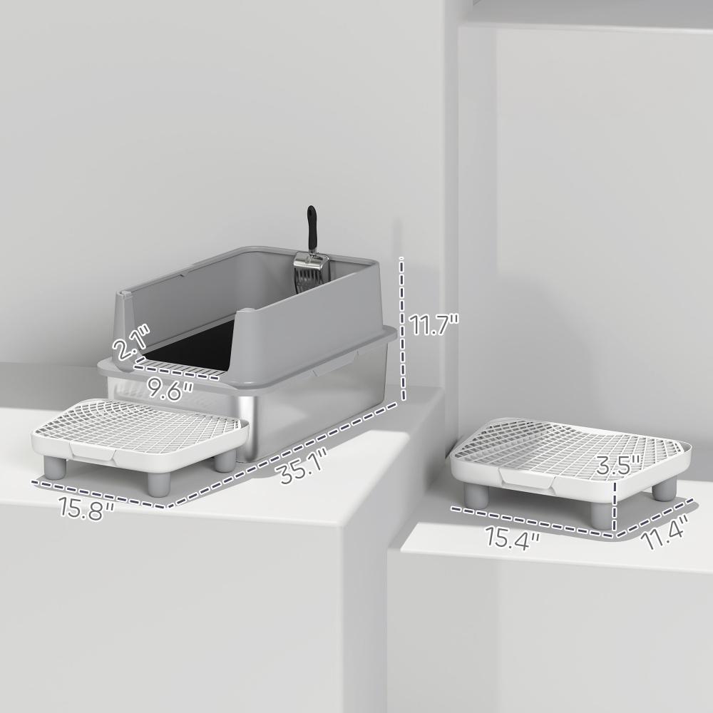 Cat Litter Box,Stainless Steel Litter Scoop
