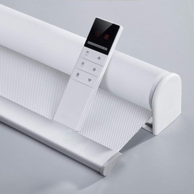 Motorized Blinds with Remote Window Roller Shade Wireless Rechargeable Motor