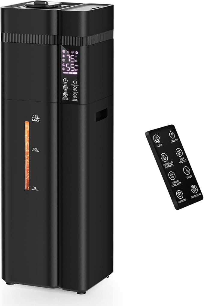 Zeova 13L/3.4Gal Humidifiers for Bedroom, Ultrasonic Warm & Cool Mist