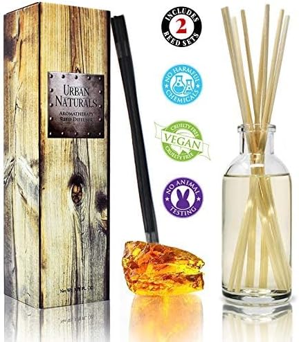 Urban Naturals Black Teakwood Reed Diffuser Scent Sticks Gift Set | Mahogany &