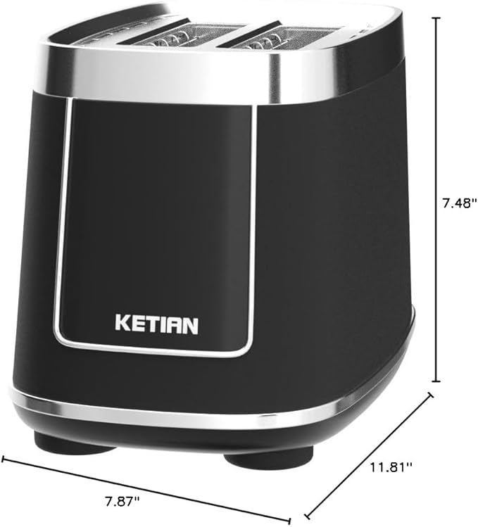 Smart Toaster Touchscreen, KETIAN Automatic Electric Digital Toaster 2 Slice