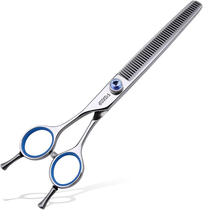 Left Handed Thinning Shears for Dogs 7in Professional Dog Thinning Shears for Grooming 56 Teeth Dog Grooming Scissors for Pet Cat Japanese 440C Stainless Steel(7.0'' Blending)