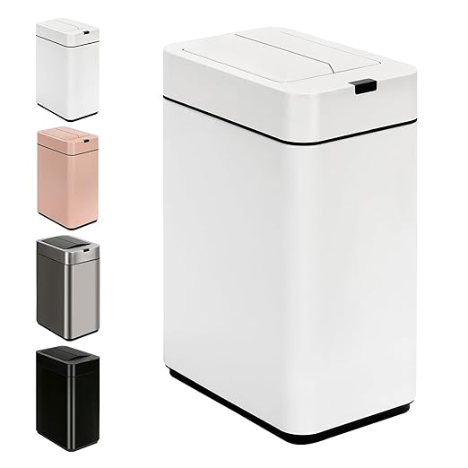 Sensor Trash Can with Butterfly Lid 2.6 Gallon Rectangular Automatic Garbage Can