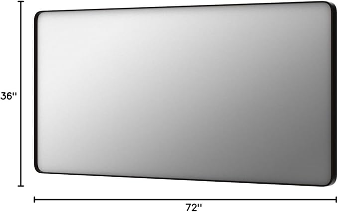 LOAAO 72X36 Inch Black Metal Framed Bathroom Mirror