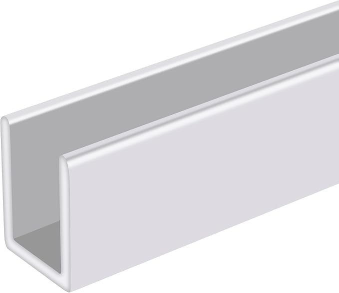 Brixwell SDCD38W-CCP72-XCP25 White 3/8" Fixed Panel Shower Door Deep U-Channel