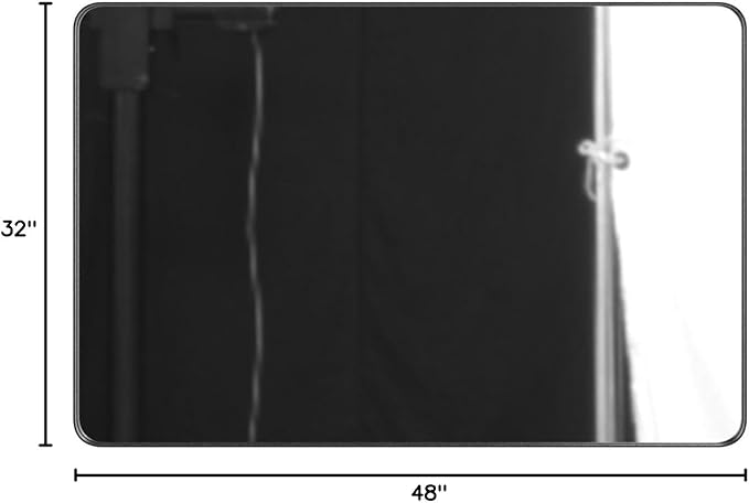 LOAAO 48X32 Inch Black Metal Framed Bathroom Mirror
