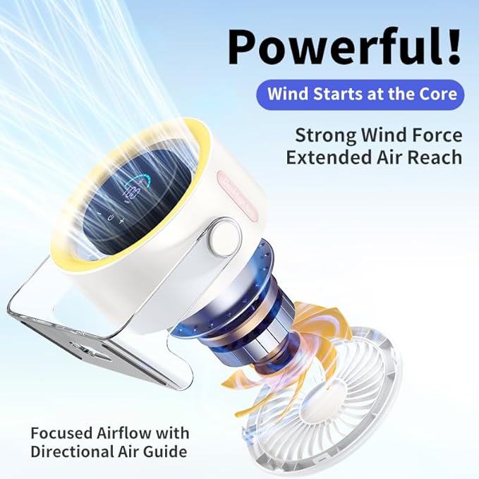 Coolhill USB Desk Fan for Bedroom: 100 Speeds Digital Display Quiet Table Fan