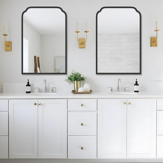 20X30 Inch Black Metal Framed Bathroom Mirror
