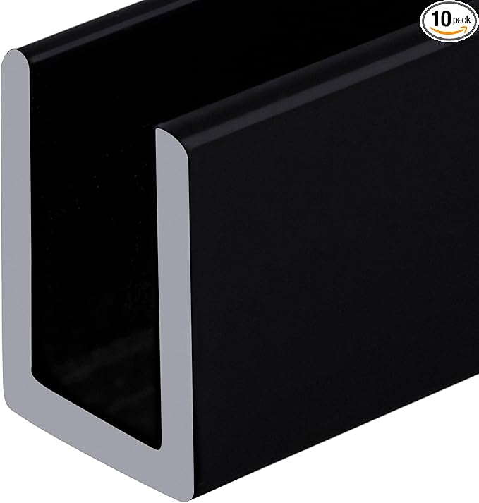 Brixwell SDCD38MBL-CCP23-XCP10 Matte Black 3/8" Fixed Panel Shower Door Deep