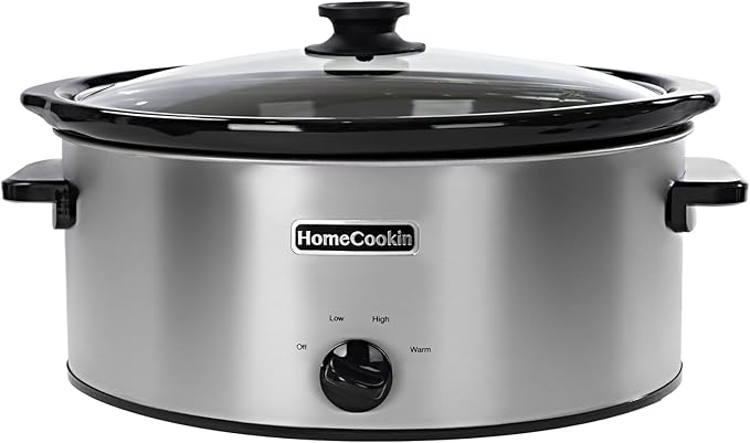 HOMECOOKIN 6 Quart Slow Cooker Oval Manual Pot Food Warmer