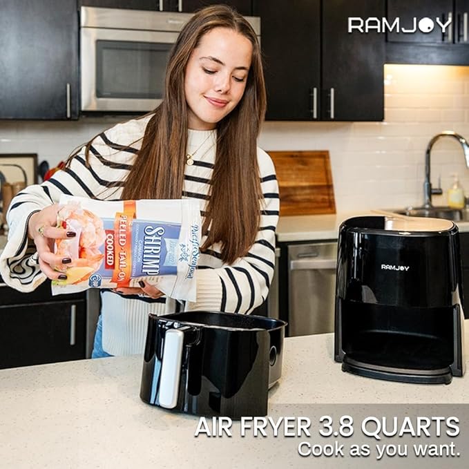 Air Fryer 3.8 Quarts for 1-2 people, 8-in-1 Functions, Air Fry, Digital Small