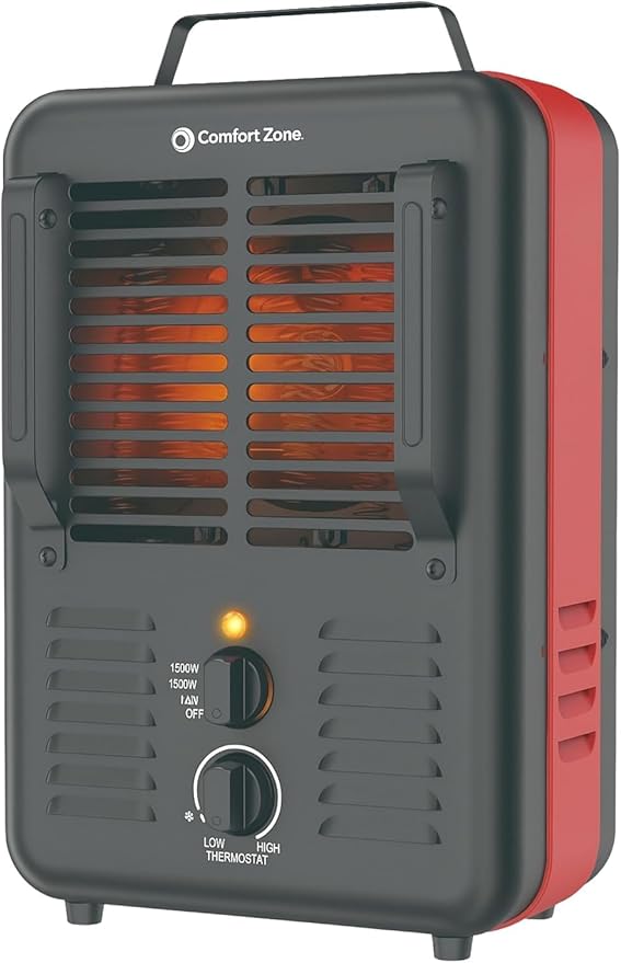 Comfort Zone Utility Space Heater, 1500W Electric Garage Heater