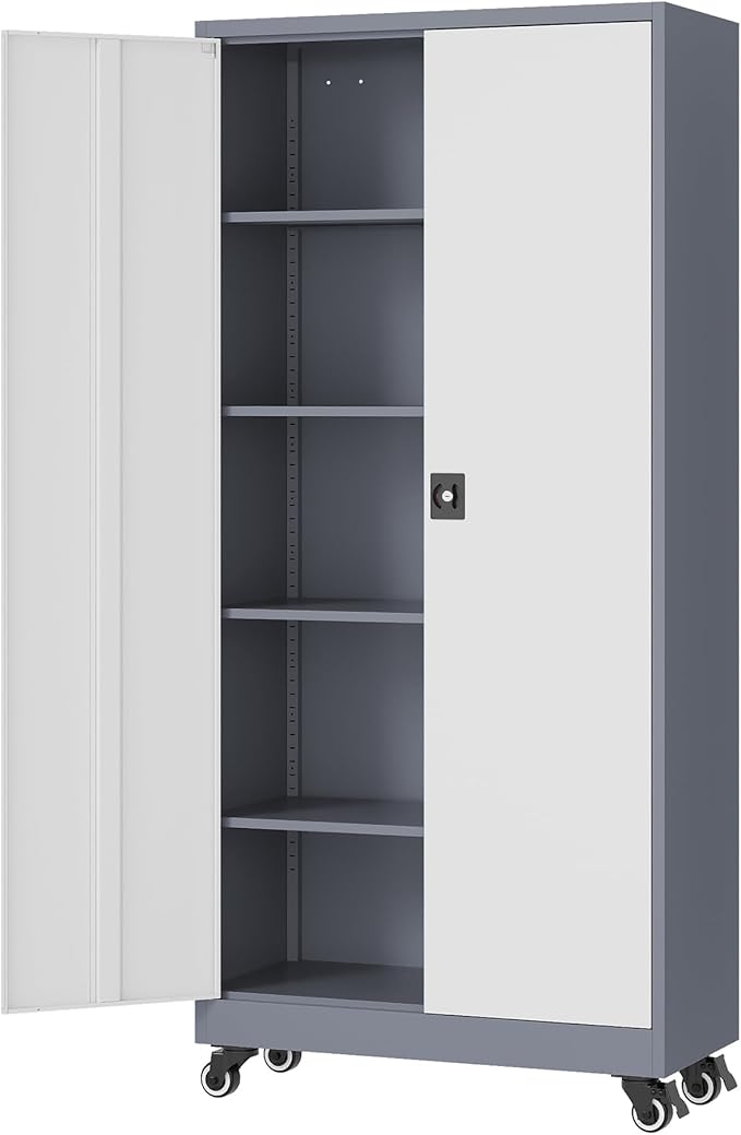 Metal Rolling Storage Cabinet-74.6” Tall Steel File Cabinets