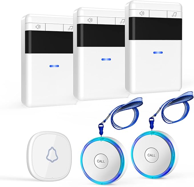 3 Pack Wireless Caregiver Pager Panic SOS Call Button