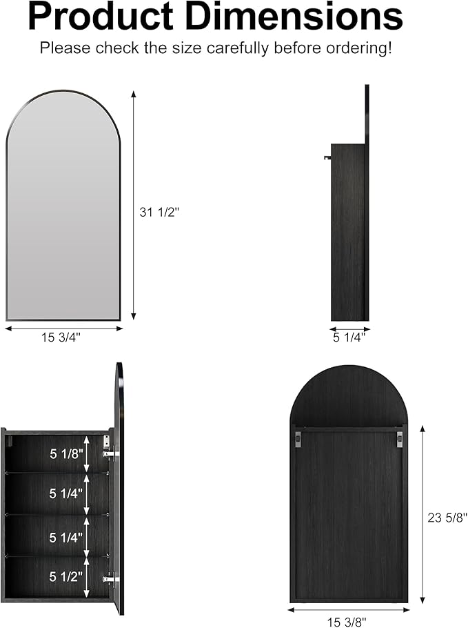 Black Arched Medicine Cabinets