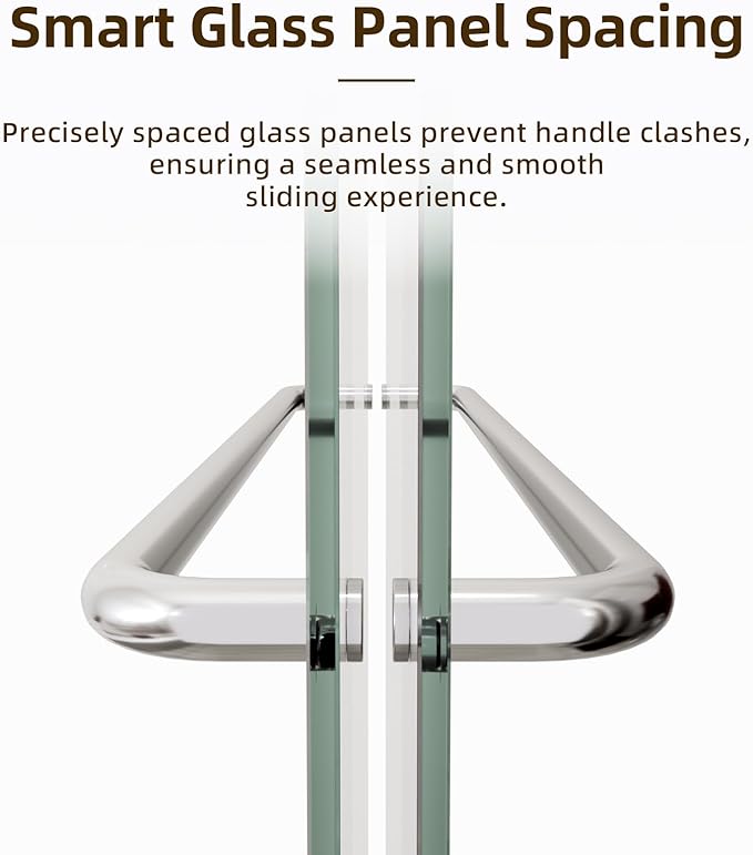 Shower Door, 44-48" W x 70" H Semi-Frameless Double Sliding Shower Doors