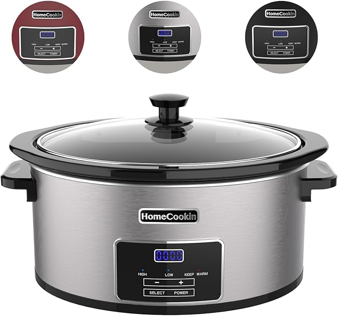 HOMECOOKIN 7-Quart Programmable Slow Cooker
