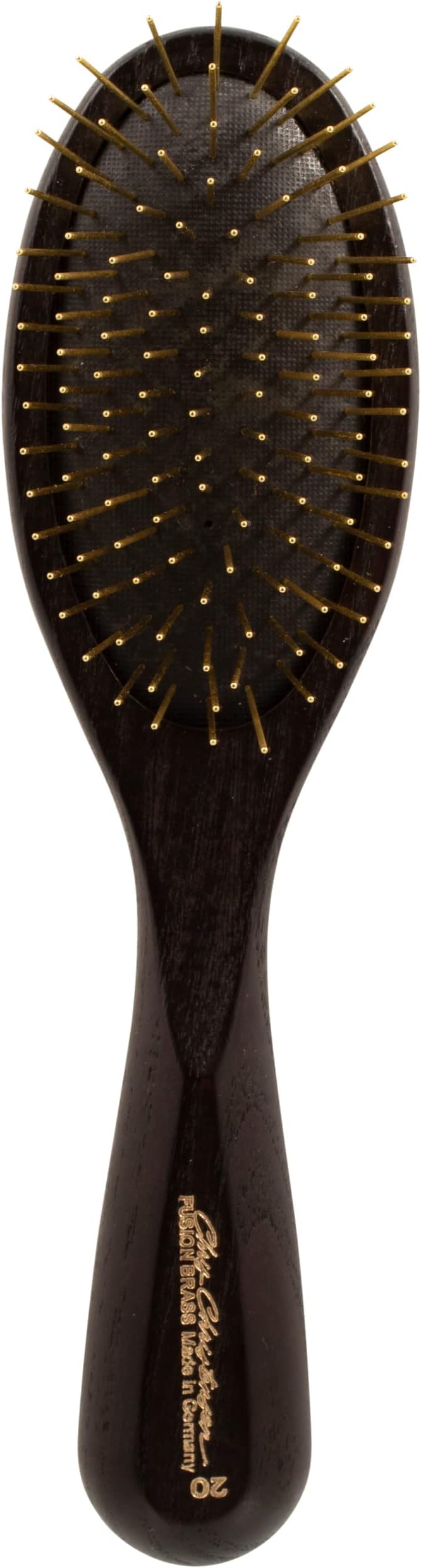 Chris Christensen 20 mm Pocket Oval Pin Dog Brush, Fusion Series, Groom Like a Professional, Brass Pins, 100% Static Free, Ground and Polished Tips, Made in Germany