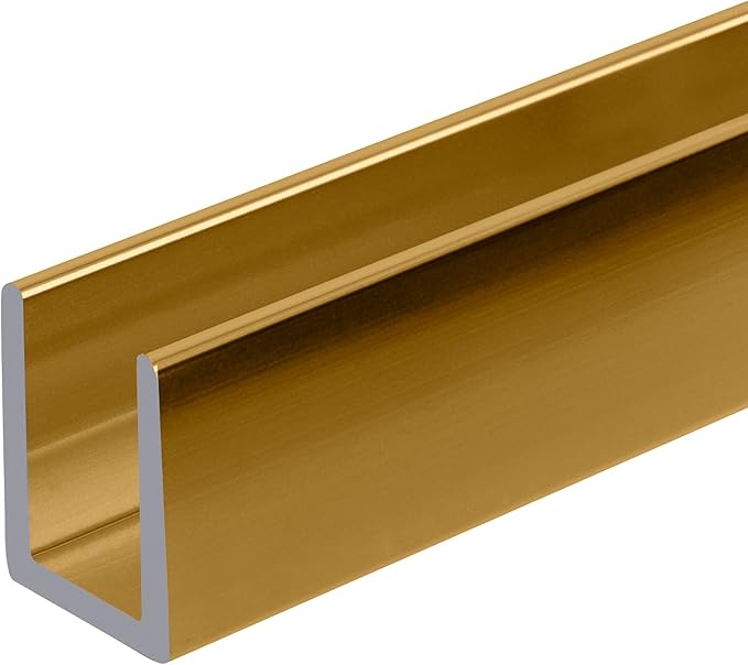 Brixwell SDCD38BGA-R2 Brite Gold Anodized 3/8" Fixed Panel Shower Door Deep