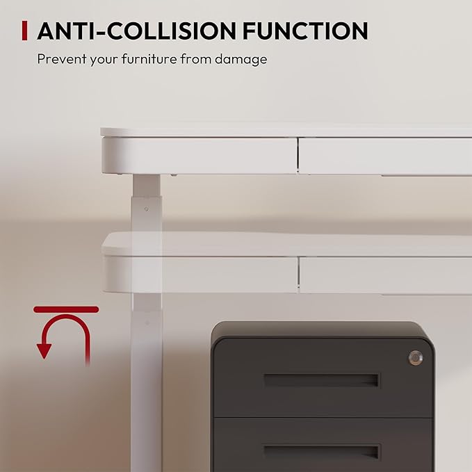 Standing Desk with Drawer, Electric Height Adjustable Home Office Desk with