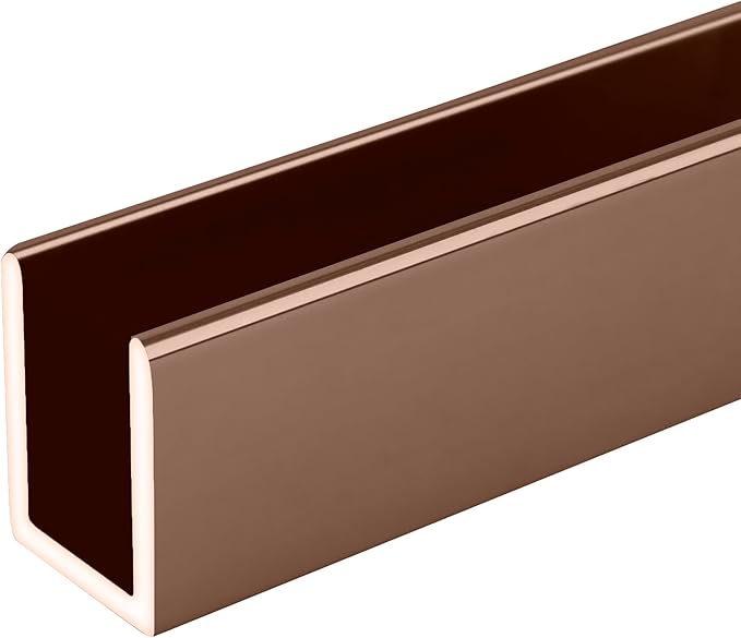 Brixwell SDCD38PC0-CCP12-XCP5 Polished Copper 3/8" Fixed Panel Shower Door Deep