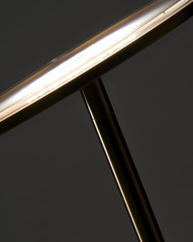 Brightech Sky LED Floor lamp for Living Rooms & Offices -Torchiere Super Bright , Dimmable, Tall Standing Lamp for Bedroom Reading - Gold Brass