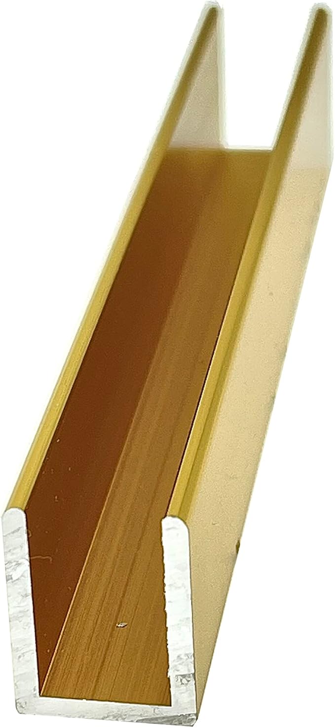 Brixwell SDCD38BGA-CCP72-XCP10 Brite Gold Anodized 3/8" Fixed Panel Shower Door