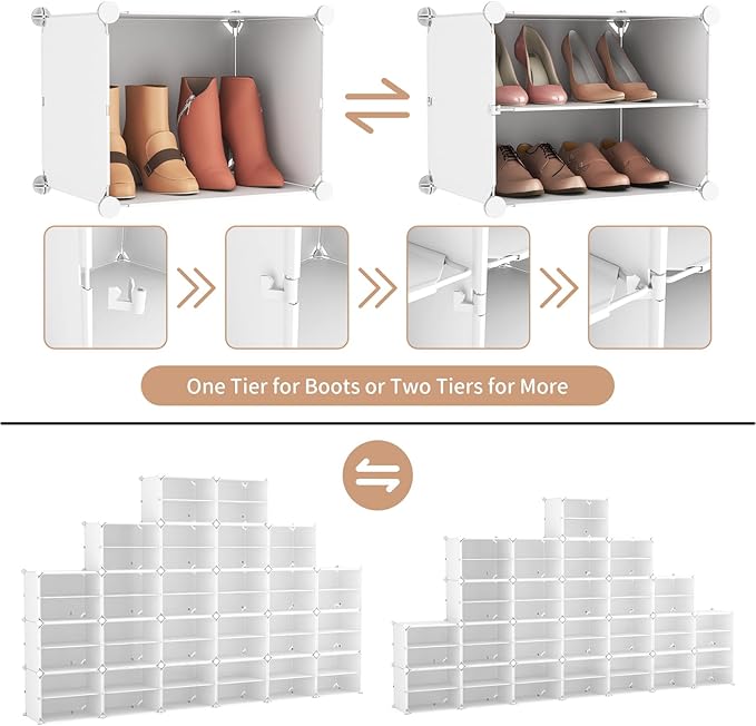 ROJASOP Shoe Storage Cabinet, 12-Tier Shoe Organizer 96 Pairs Extra Large