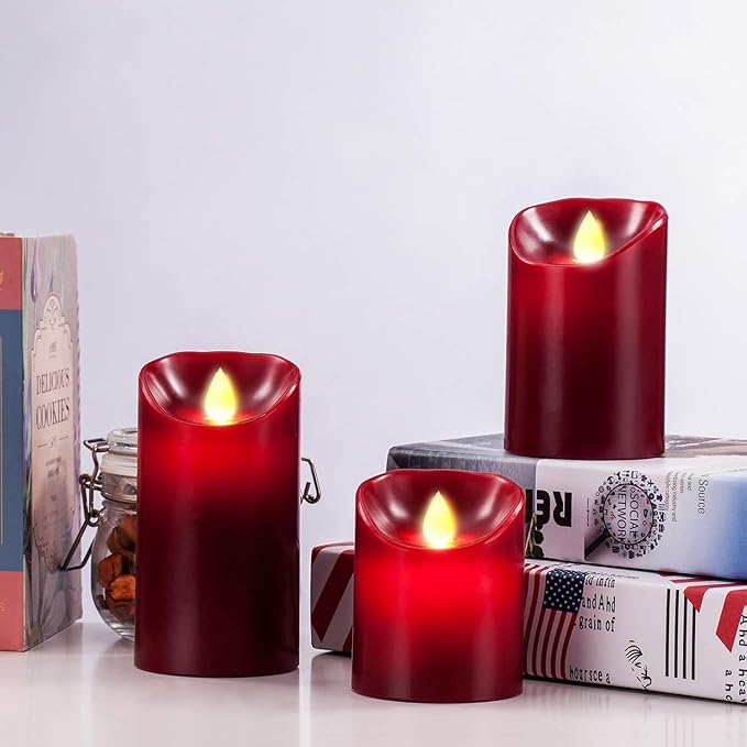 Flameless LED 4/5/6-Inch Drip-Less Wax Pillar Candles