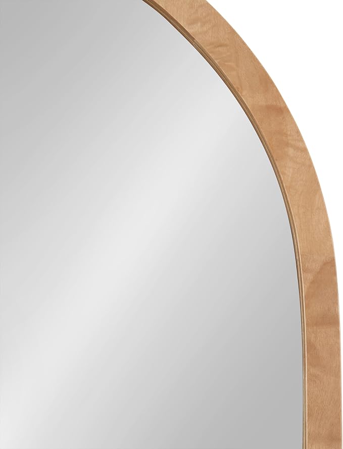 Kate and Laurel Burlock Modern Burlwood Arched Mirror, 22 x 32, Natural Wood