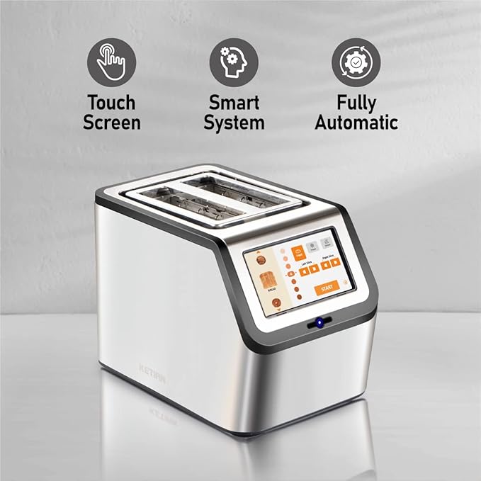 Smart Toaster, KETIAN Touch Screen 2 Slice, High-speed Automatic Settings