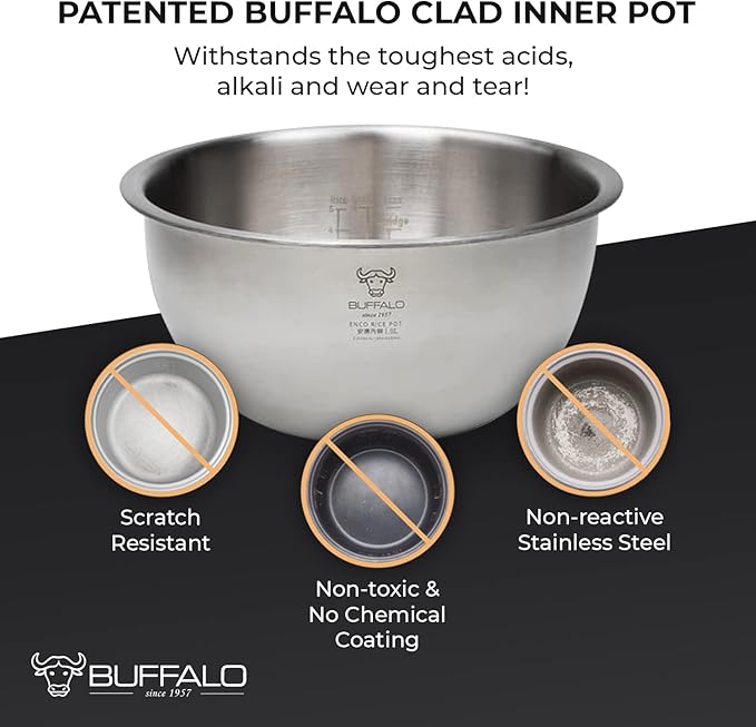 Buffalo SMART COOKER Induction Heating IH Rice Cooker and Warmer, 1 L, 5 cups