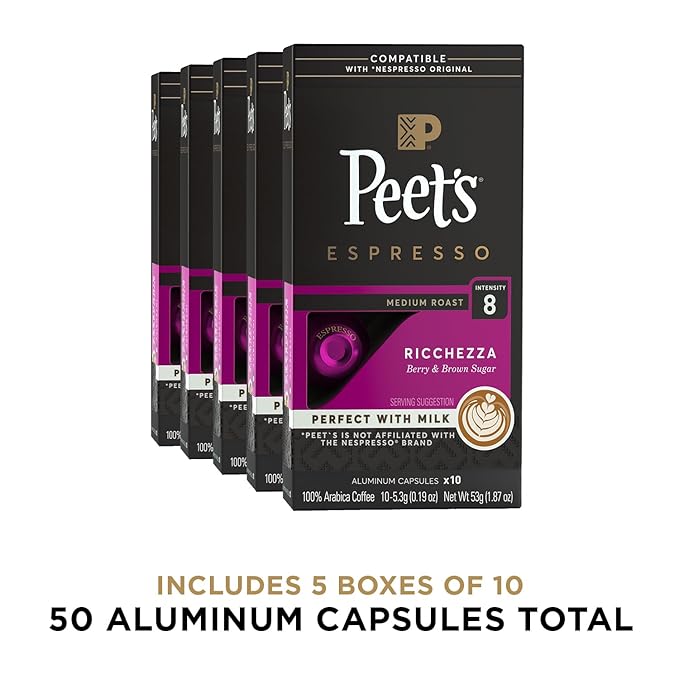 Peet's Coffee, Medium Roast Espresso Capsules, Compatible