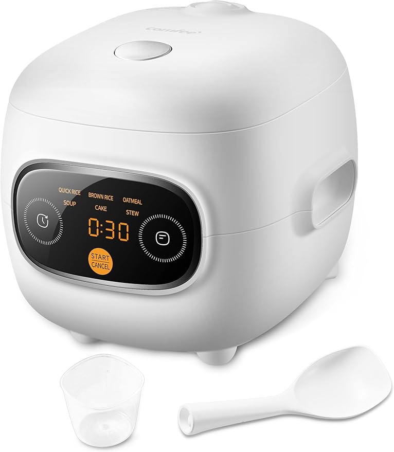 COMFEE' Mini Rice Cooker 4 Cups Cooked/2 Cups Uncooked, Portable Non-Stick rice