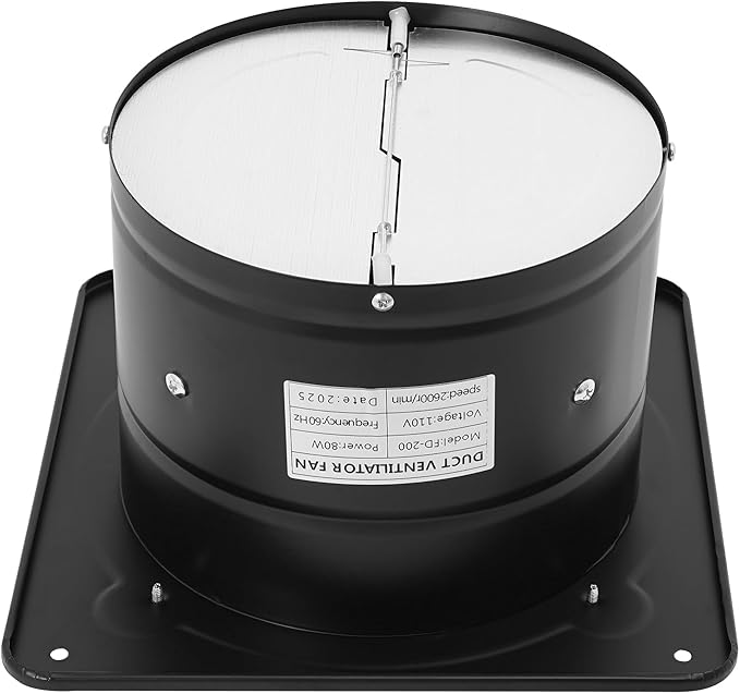 XUFOPLY 8 Inch Exhaust Fan, 110V 80W Wall Mounted Vent Fans 2600RPM Kitchen