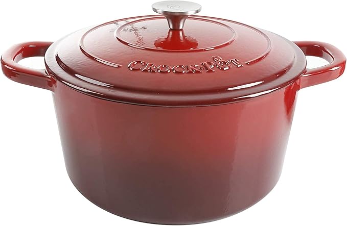 Crock-Pot Artisan 3-Quart Round Enameled Cast Iron Dutch Oven – Gradient Red