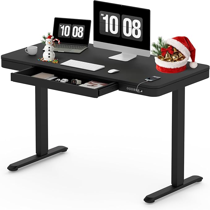 SANODESK Standing Desk with Drawer, Electric Height Adjustable Home Office Desk