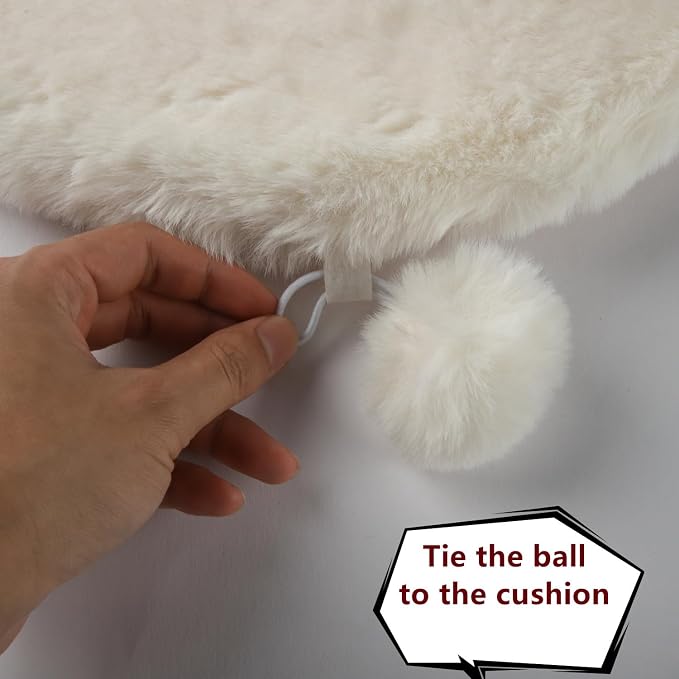 SHENGOCASE 2-Pack 10"x14" Rectangular Faux Rabbit Fur Cat Dog Bed Cushion Pad Mat, Cat Tree Tower Replacement Cushion Pad for Window Perch Carrier House Cage Crate Kennel Furniture