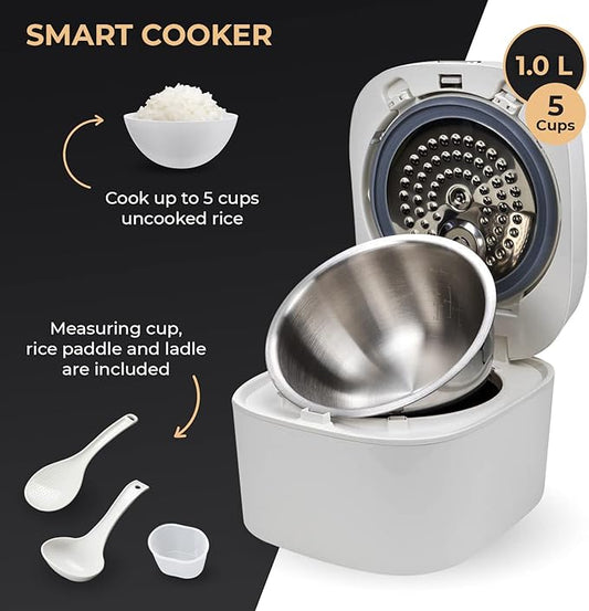 Buffalo SMART COOKER Induction Heating IH Rice Cooker and Warmer, 1 L, 5 cups