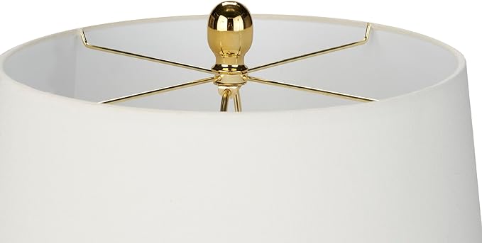 Nourison Home 23" Olive Green Ceramic Pot Table Lamp for Bedroom, Living Room, Dining Office, with White Tapered Drum Shade